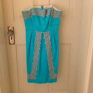 Lilly turquoise dress with silver embellishments